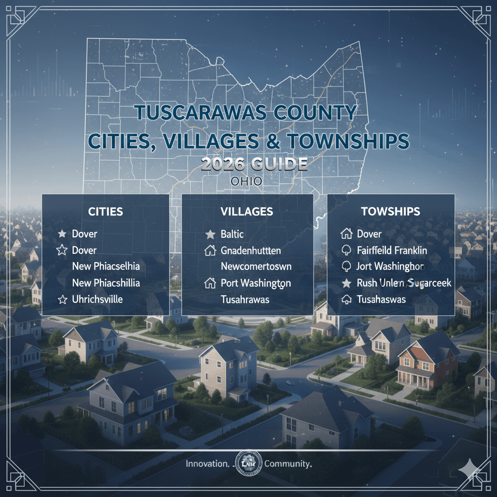 Cities, Villages & Townships in Tuscarawas County, Ohio