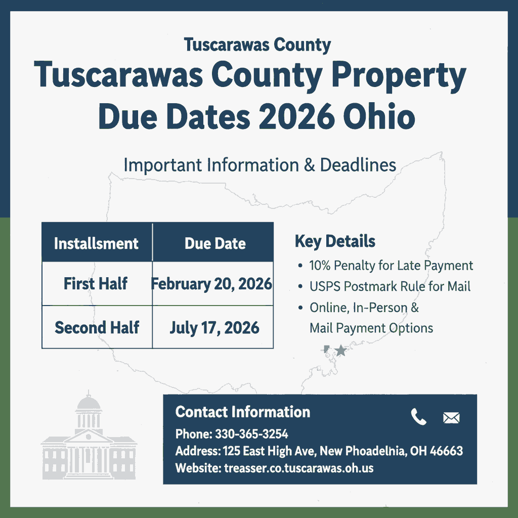 Tuscarawas County Property Tax Due Dates 2026 Ohio